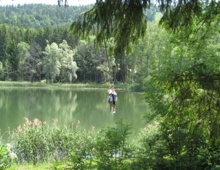  Zip line above the Angeville pond